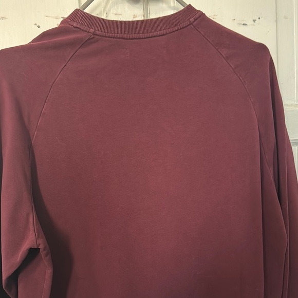 Red Crewneck Sweater with Ribbed Collar - Picture 3 of 16